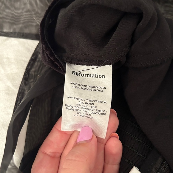 NWOT Reformation Abby Velvet Two Piece Set in Black - Picture 8 of 9